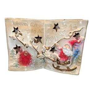 Kirklands Christmas book tea light holder